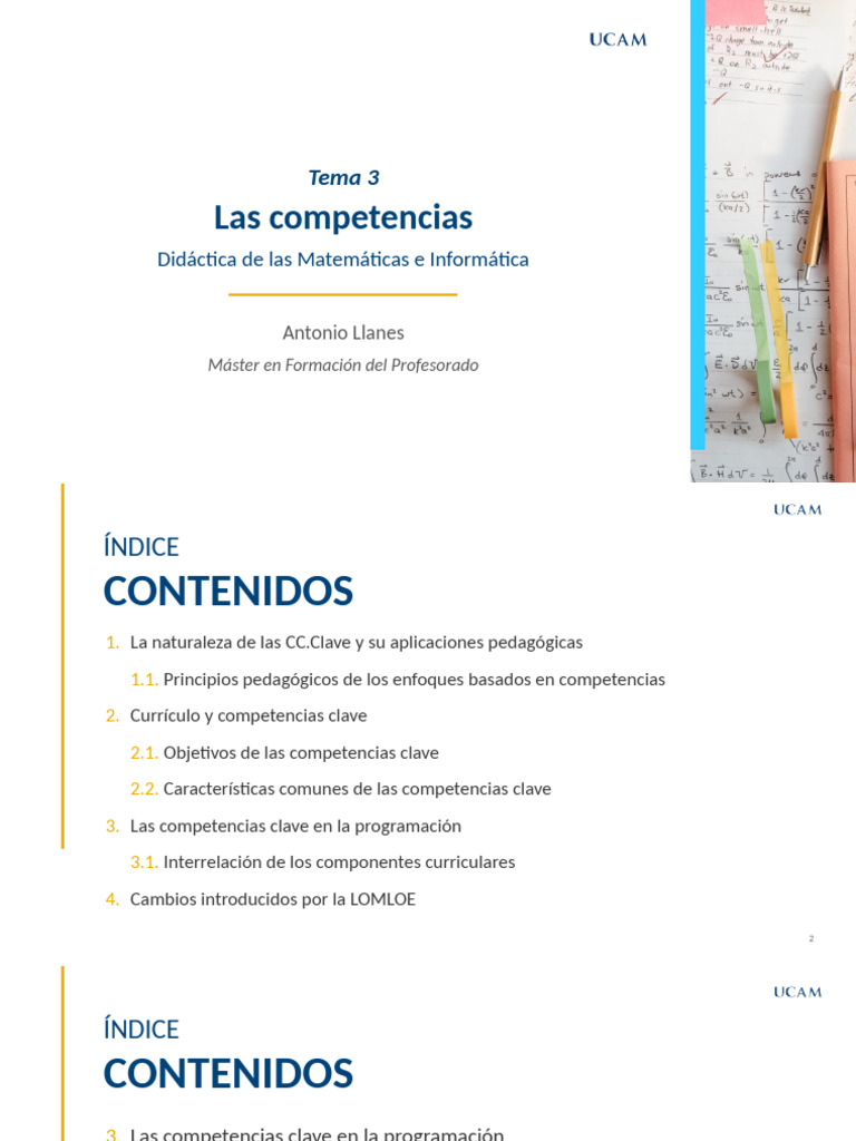 Tema 3. Competencias LOMLOE - Nuevo | PDF | Plan de estudios | Aprendizaje