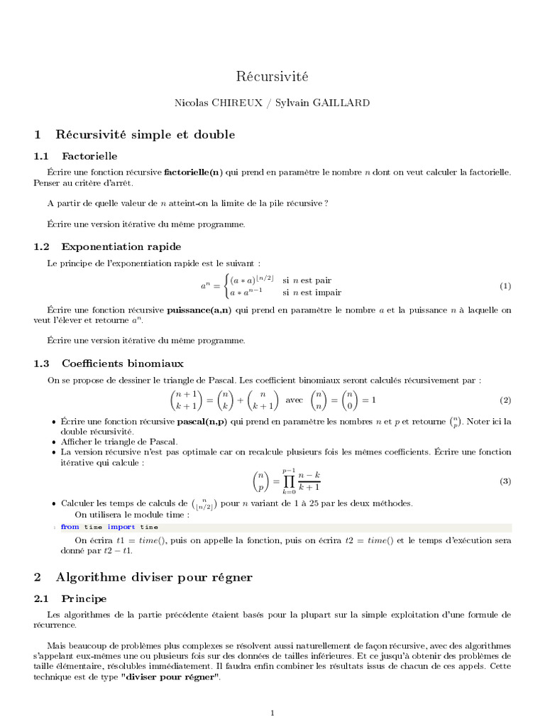 Techniques de Récursivité en Python | PDF | Programmation informatique ...