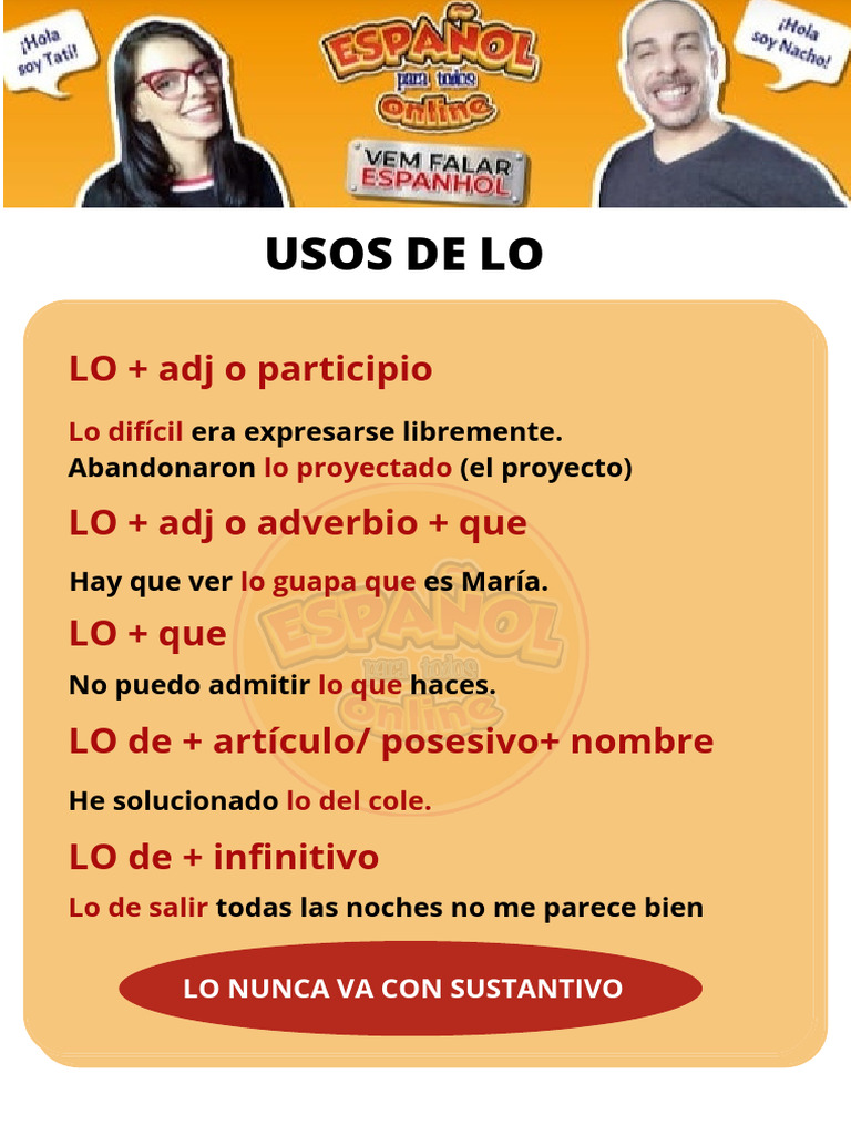 Usos de 