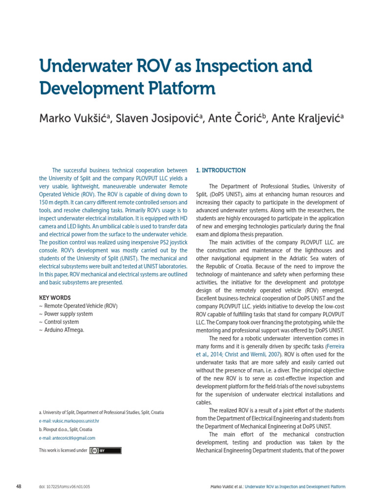 Underwater ROV for Electrical Inspections | PDF | Buoyancy