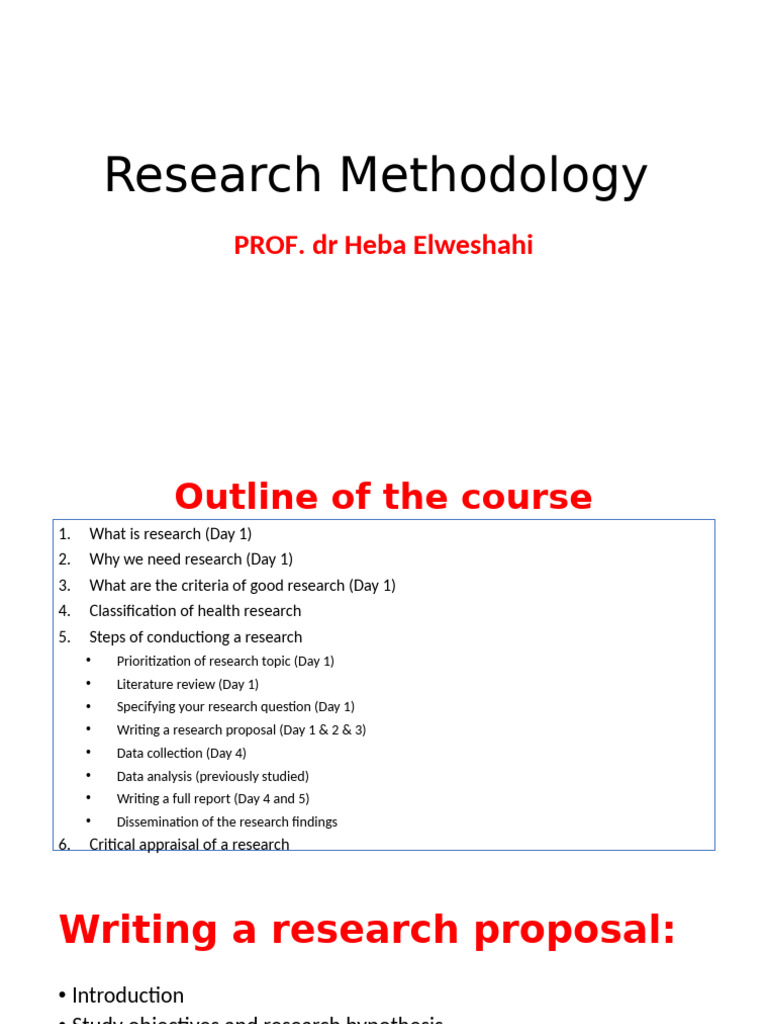 Health Research Methodology Course Outline | PDF | Quantitative ...