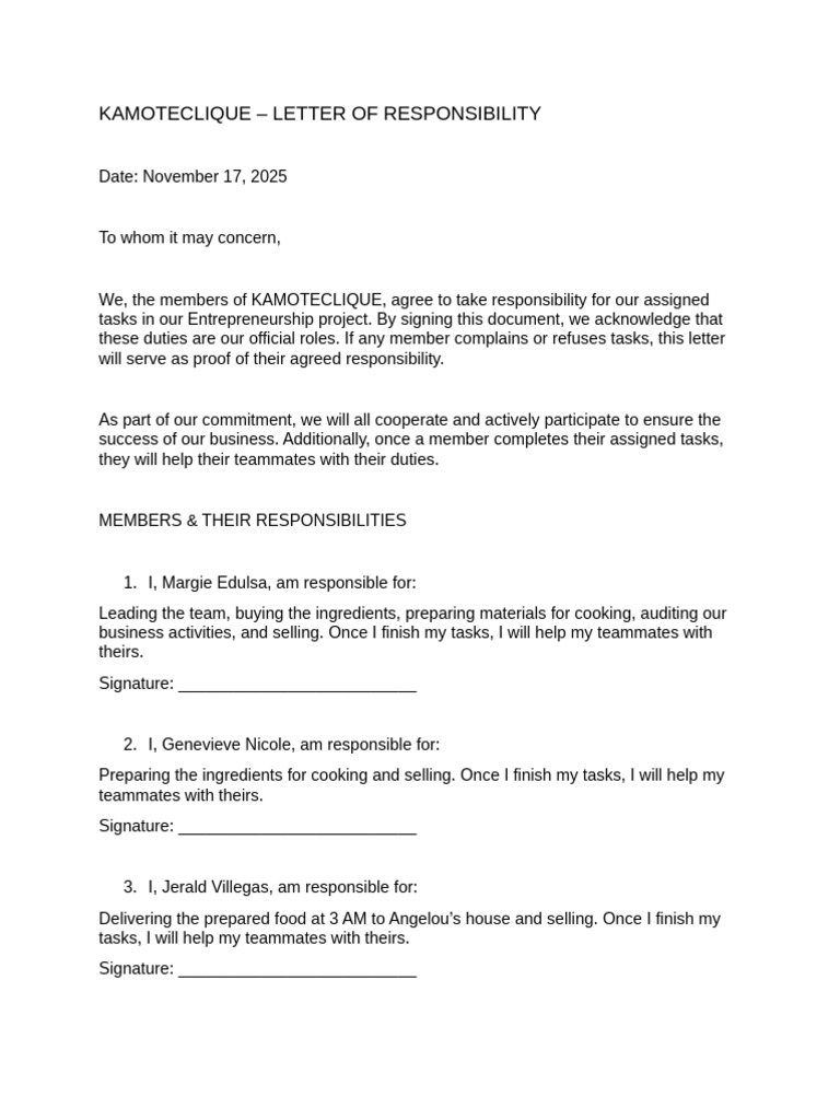 Letter of Responsibilities | PDF | Chess Theory | Chess