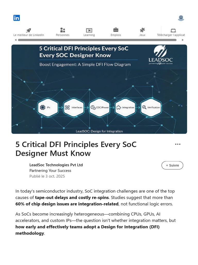 5 Critical DFI Principles Every SoC Designer Must Know | PDF | System ...
