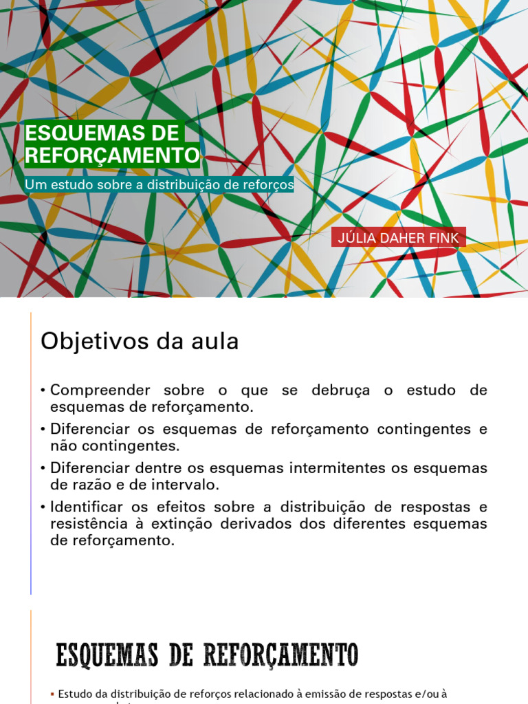 Esquemas de Reforçamento: Tipos e Efeitos | PDF | Tempo | Aprendizado