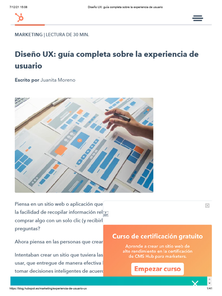 Guía completa sobre diseño UX | PDF | Experiencia de usuario | Usabilidad