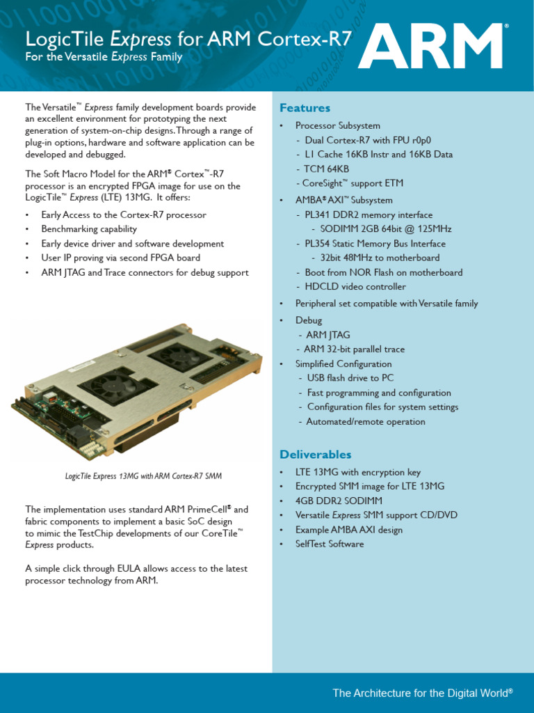 ARM Cortex-R7 LogicTile Express Overview | PDF | System On A Chip ...