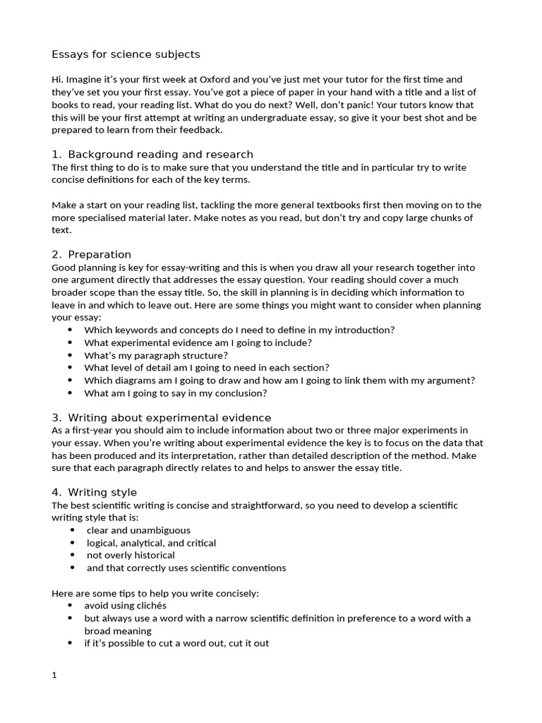 Guide to Writing Science Essays | PDF | Essays | Human Communication