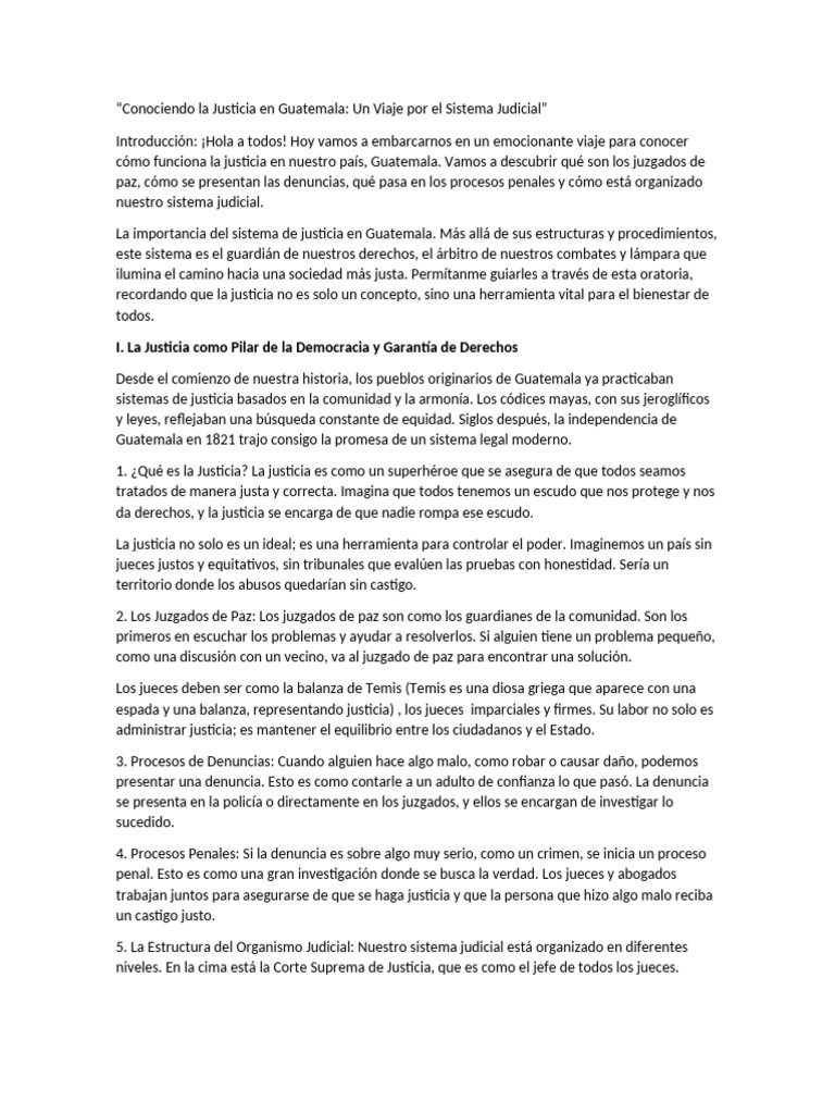 Justicia en Guatemala: Sistema y Funciones | PDF | Justicia | Crimen y ...