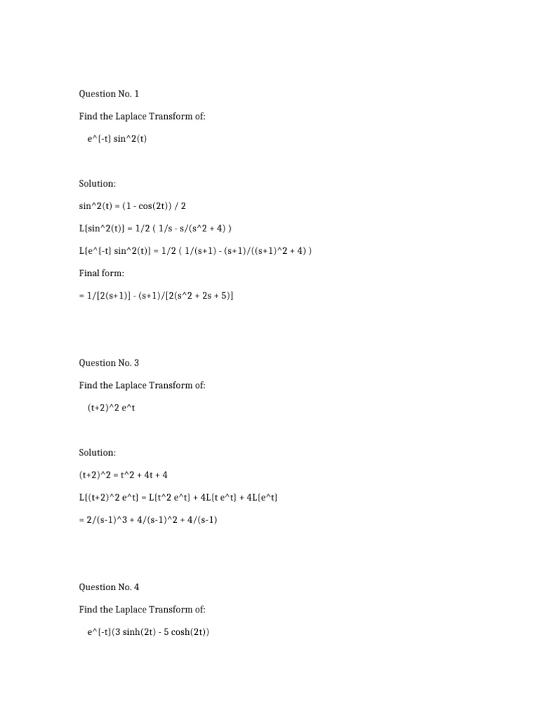 Laplace Transforms.docx7 | PDF