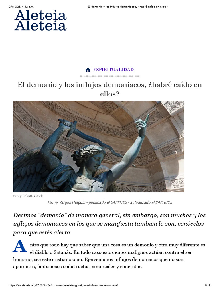 El Demonio y Los Influjos Demoniacos, ¿Habré Caído en Ellos | PDF ...