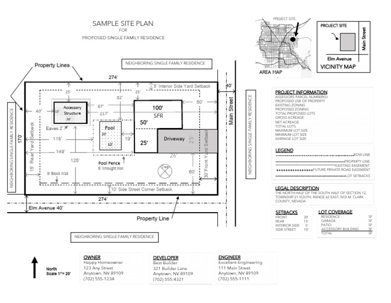 Residential Site Plan Sample Diagram | PDF | Urban | Real Property Law