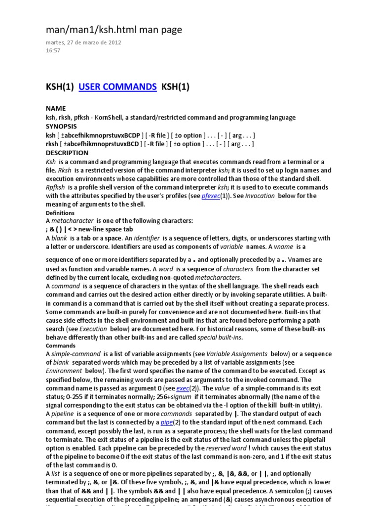Manual KSH PDF Command Line Interface Array Data Type