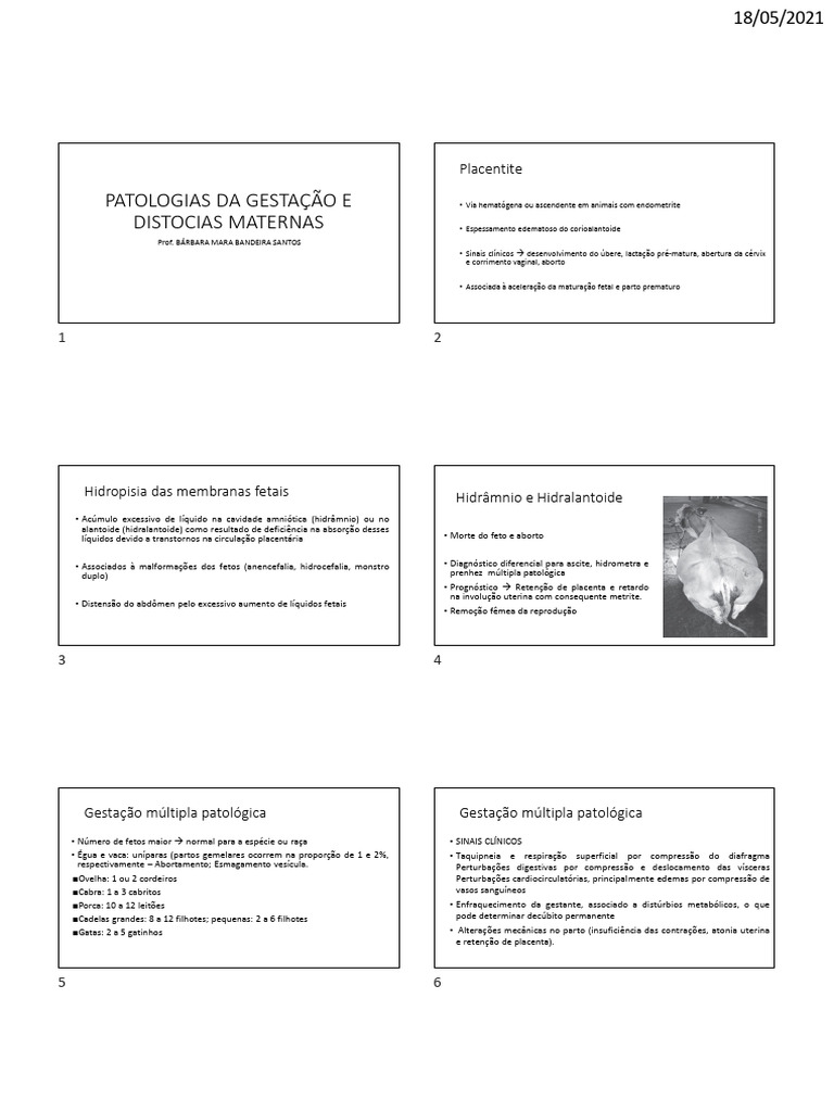 Patologias e Distocias na Gestação | PDF | Gravidez | Parto