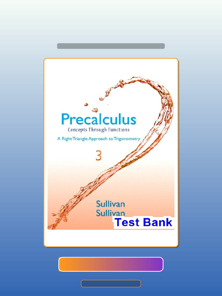 Precalculus Concepts Through Functions a Right Triangle Approach to ...