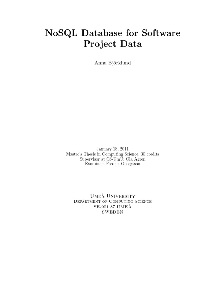 NoSQL Database For Software | PDF | Relational Database | Database ...