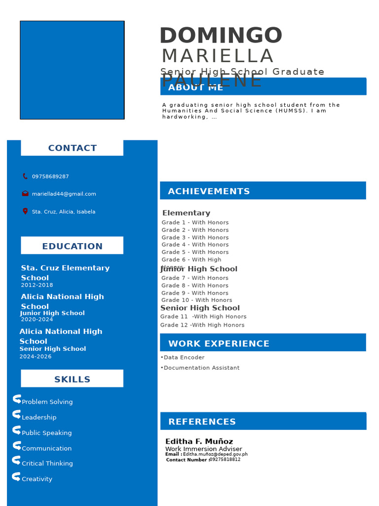 Senior High School Graduate Profile | PDF