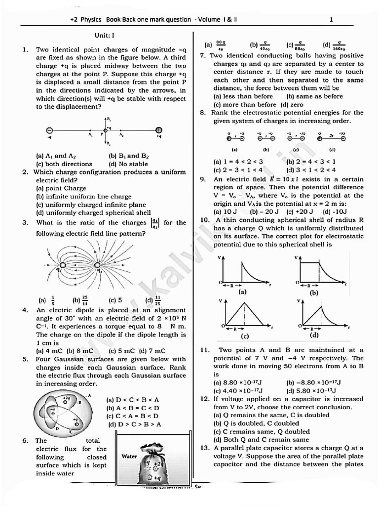 12th Physics BB 1M | PDF