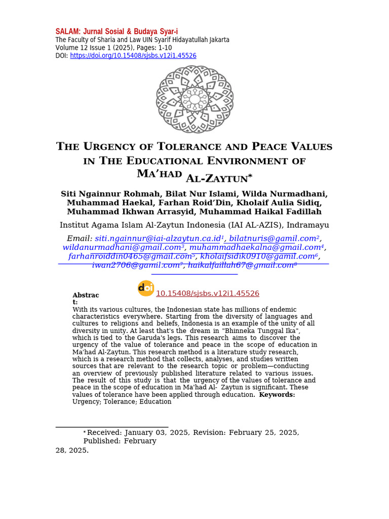 Tolerance and Peace in Education | PDF | Toleration | Multiculturalism