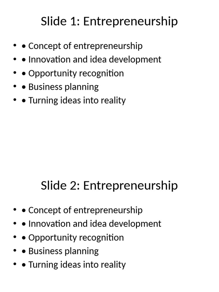 Entrepreneurship Presentation | PDF | Intelligence | Change