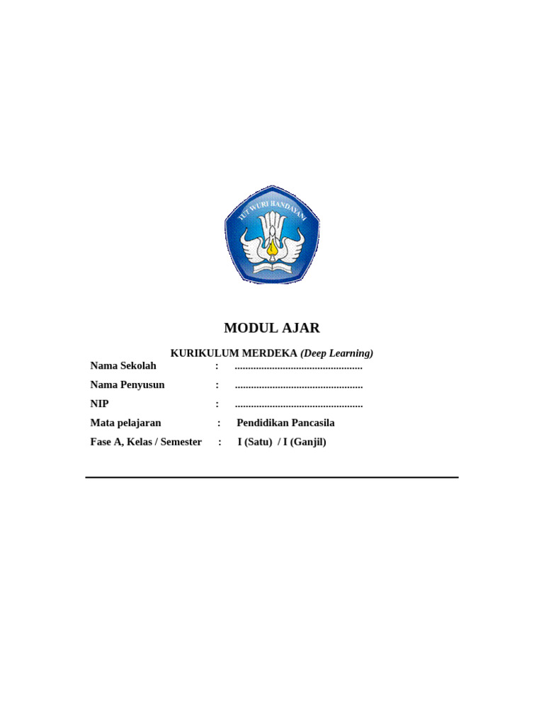 Modul Ajar Pendidikan Pancasila Kelas I | PDF