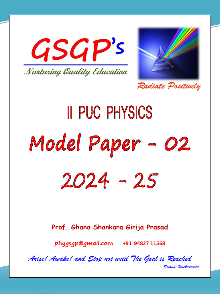 II PU Physics Model Paper 2024-25 | PDF | Rectifier | Photoelectric Effect