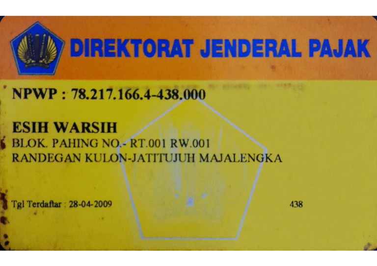NPWP Esih Panongan | PDF