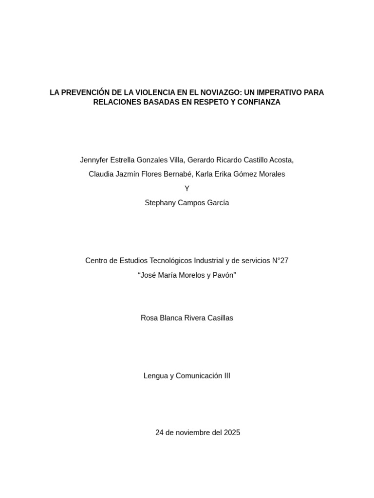 Prevención de la Violencia en el Noviazgo | PDF | Violencia | Agresión