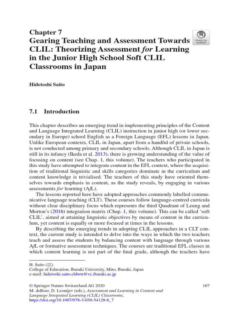 CLIL Assessment Strategies in Japan | PDF | Educational Assessment ...