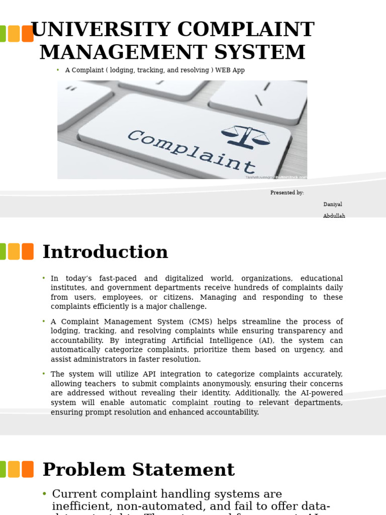 AI-Powered University Complaint System | PDF | Artificial Intelligence ...
