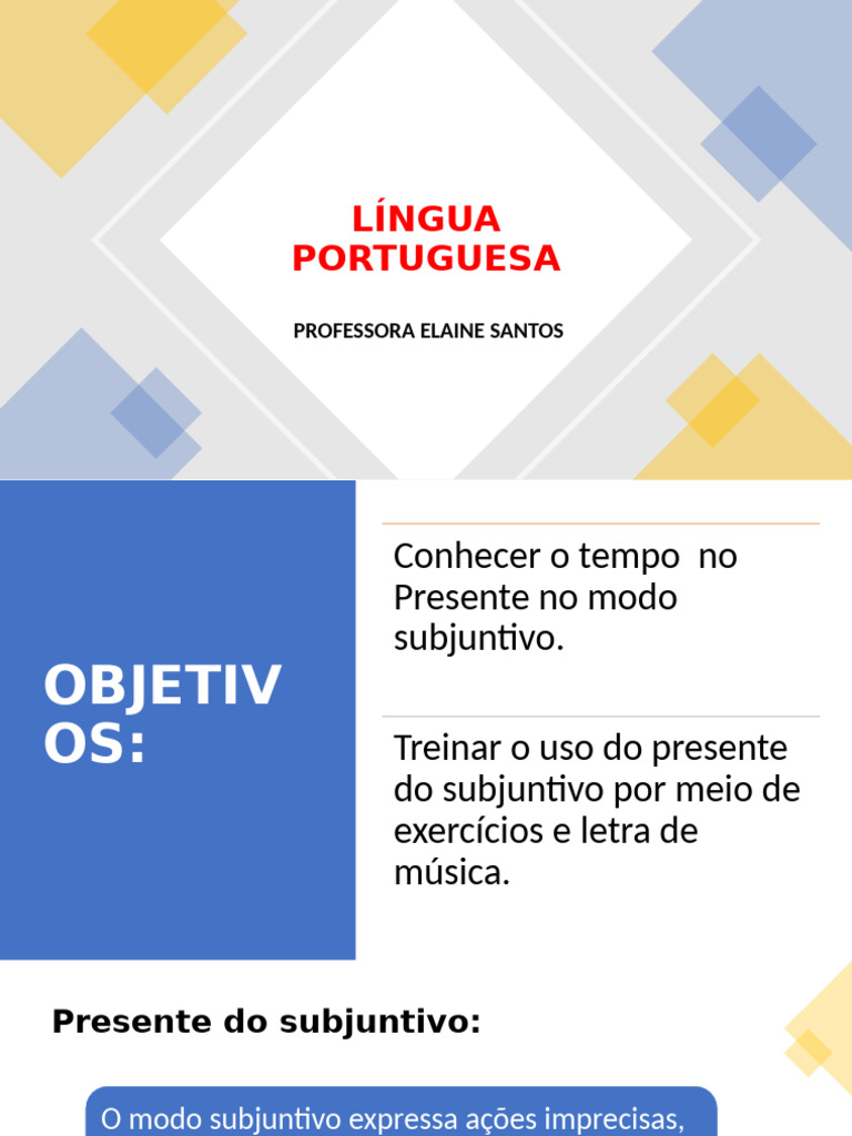 Presente do Subjuntivo em Português | PDF