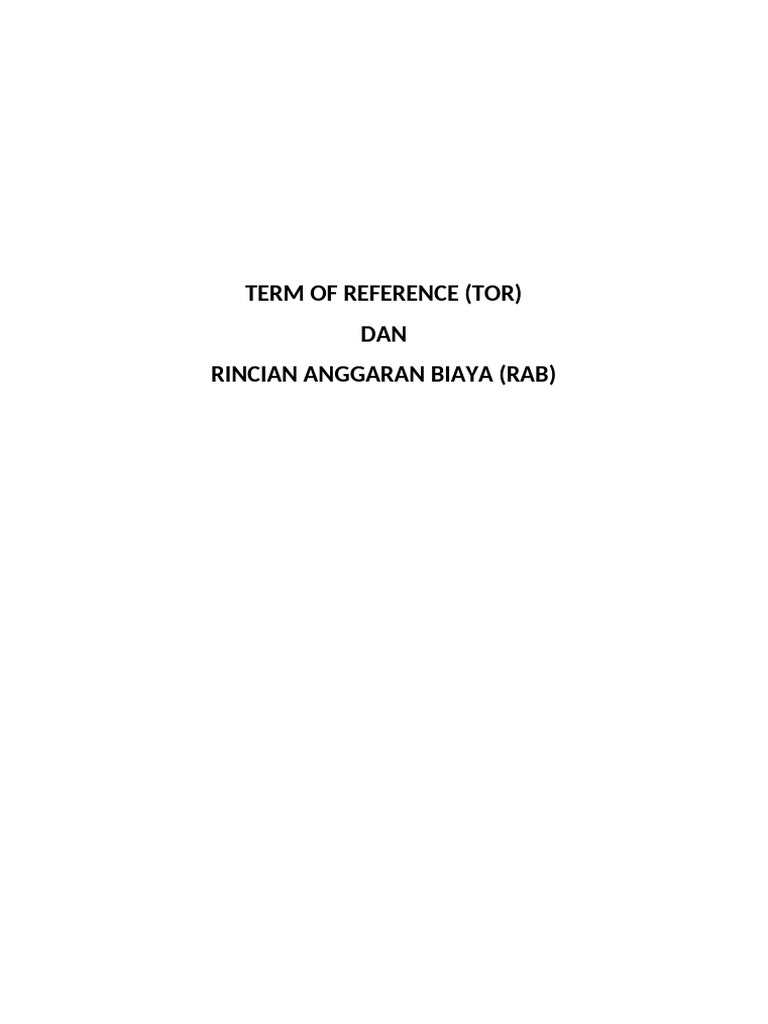 TOR dan RAB Penetapan HPS | PDF