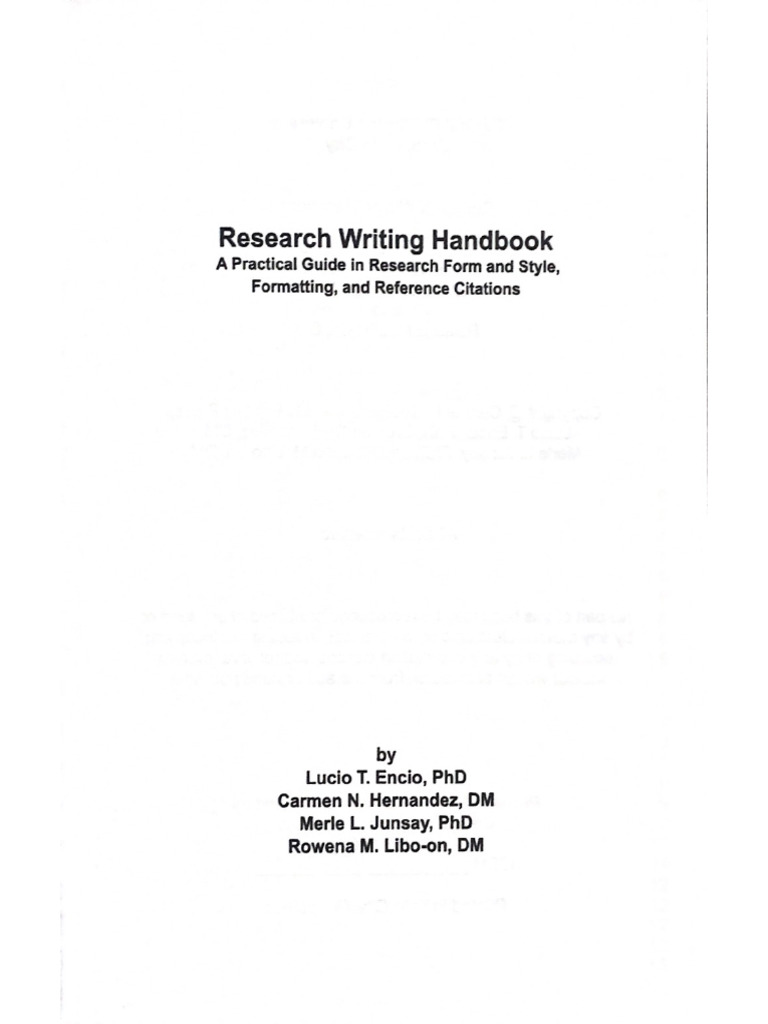 Research Writing Handbook | PDF