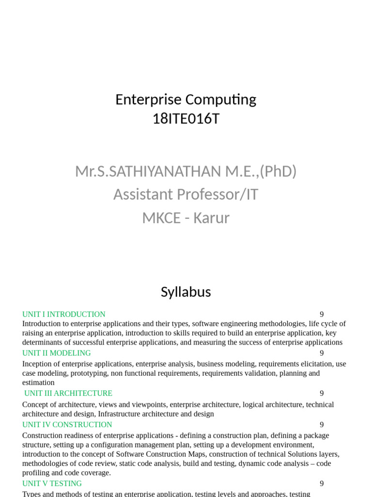 Enterprise Application Development Guide | PDF | Software Development ...