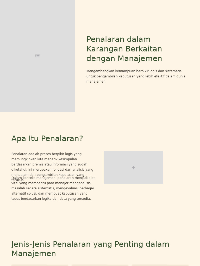 Penalaran Dalam Karangan Berkaitan Dengan Manajemen | PDF