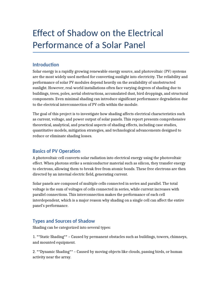 Expanded Shadow Effect Project | PDF | Photovoltaics | Photovoltaic System
