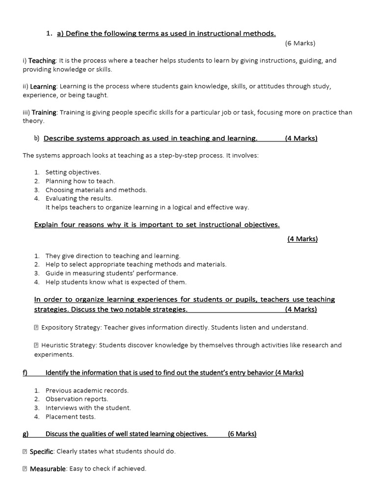 Instructional Methods and Teaching Strategies | PDF | Learning ...