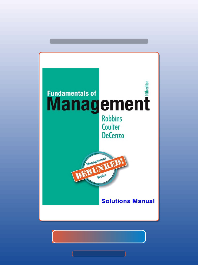 Fundamentals of Management 10th Edition Robbins eBook and TestBank ...