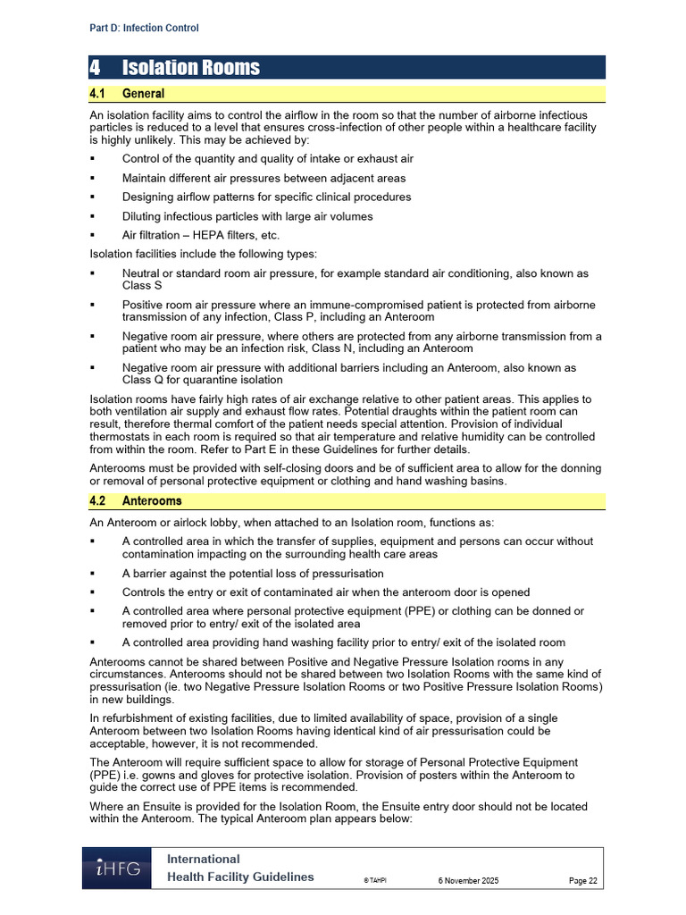 Isolation Room Design Guidelines | PDF | Health Sciences | Medical ...