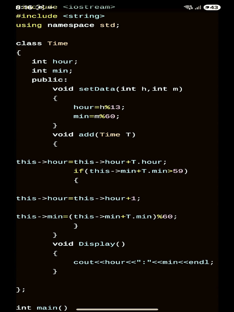 C++ Time Class Implementation | PDF