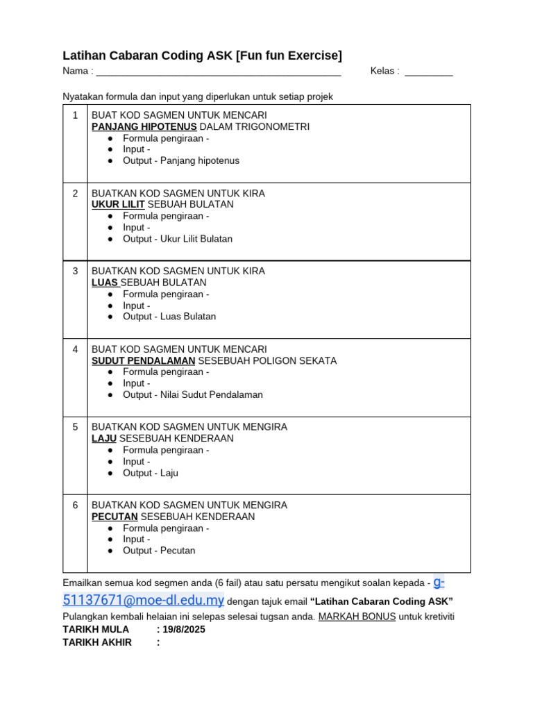 Latihan Koding Trigonometri dan Geometri | PDF