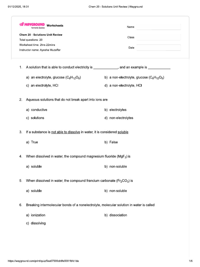 Solution Quiz With Ans | PDF