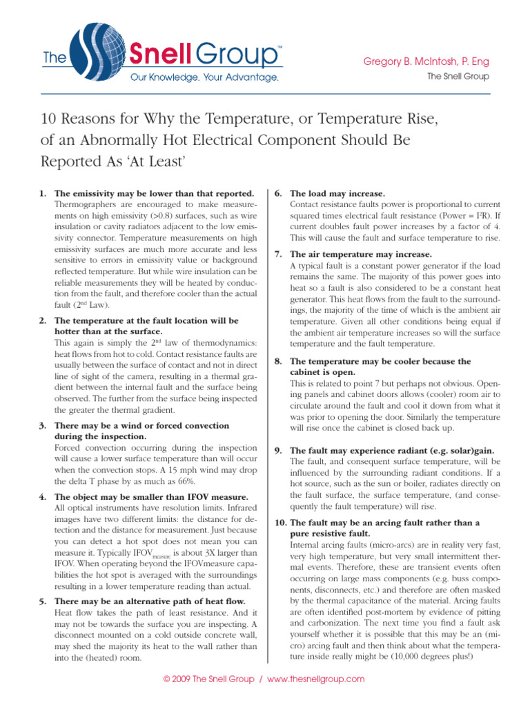10 Reasons for Reporting Hot Component Temperatures | PDF | Temperature ...