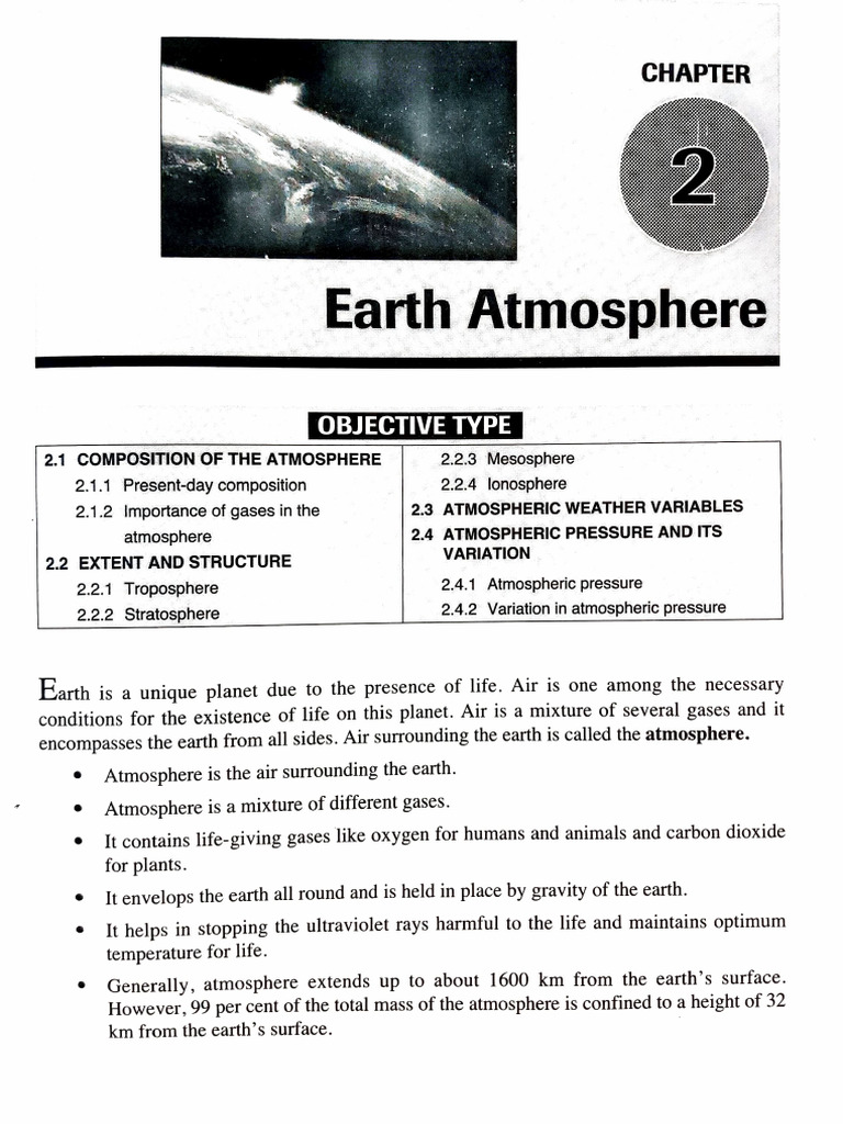 Composition and Structure of Earth's Atmosphere | PDF | Atmosphere Of ...