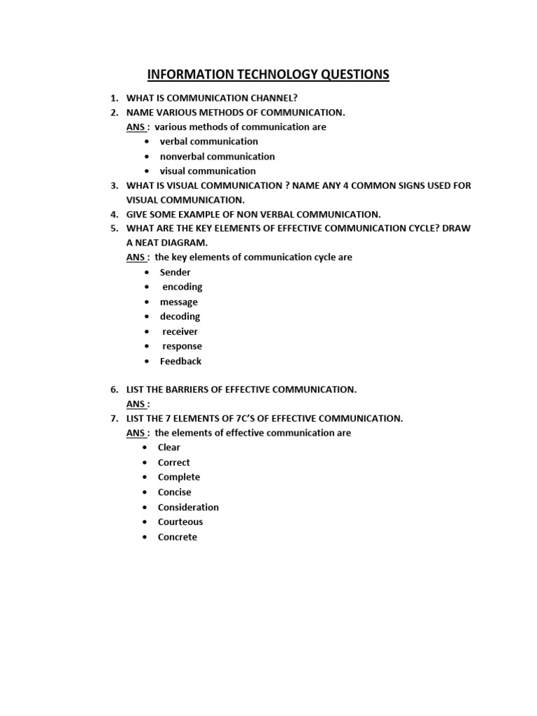 Key IT Communication Concepts Explained | PDF | Communication | Spreadsheet