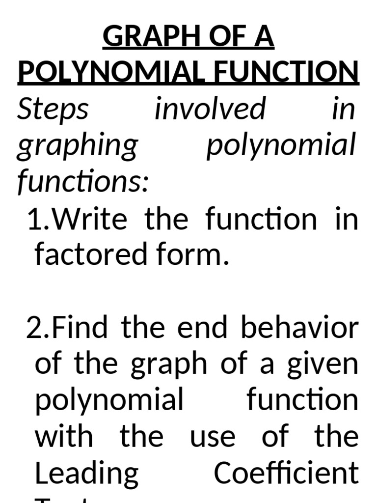 Graph of A Polynomial Function | PDF