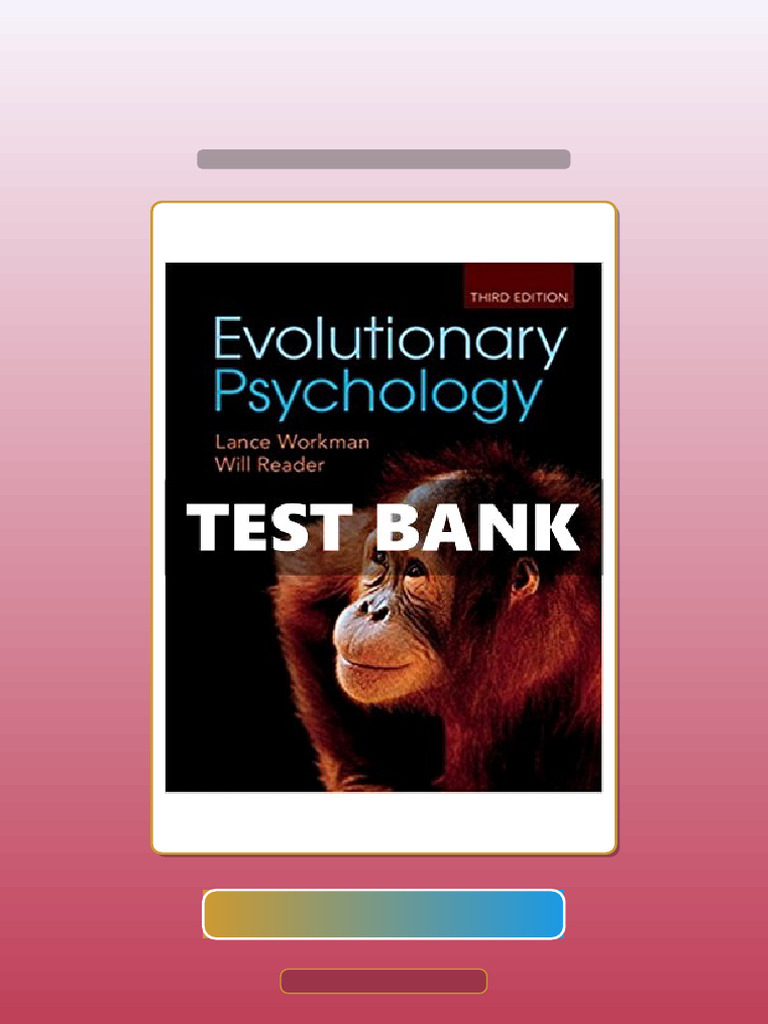 Evolutionary Psychology An Introduction 3 Ed Workman Ebook and TestBank ...