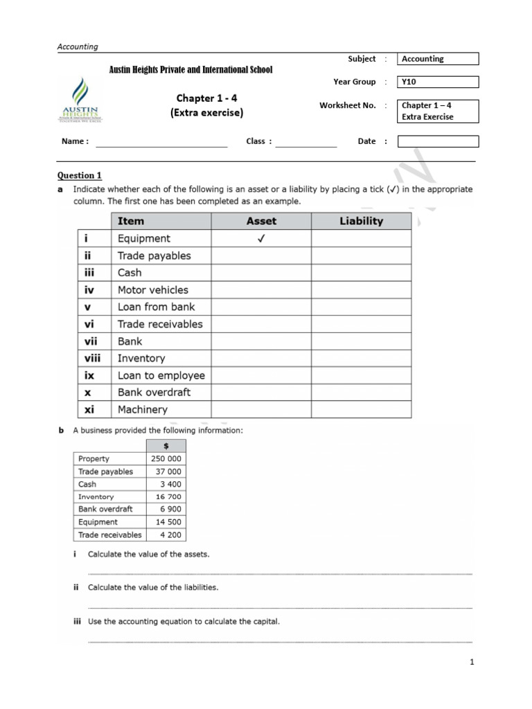 Chapter 1 - 4 Extra Exercise | PDF