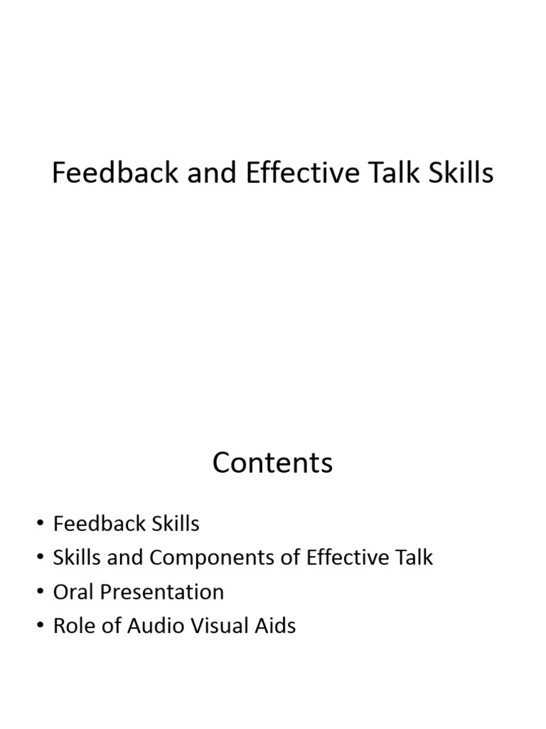Mastering Feedback and Talk Skills | PDF | Public Speaking | Body Language
