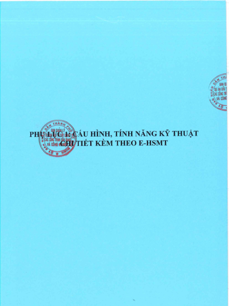 Phu Luc Cau Hinh, Tinh Nang Ky Thuat - Thiet Bi - BV Nguyen Trai | PDF