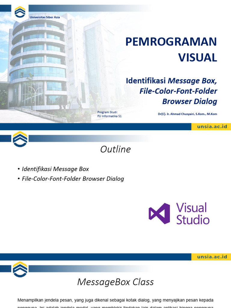 Panduan Penggunaan MessageBox dan Dialogs | PDF